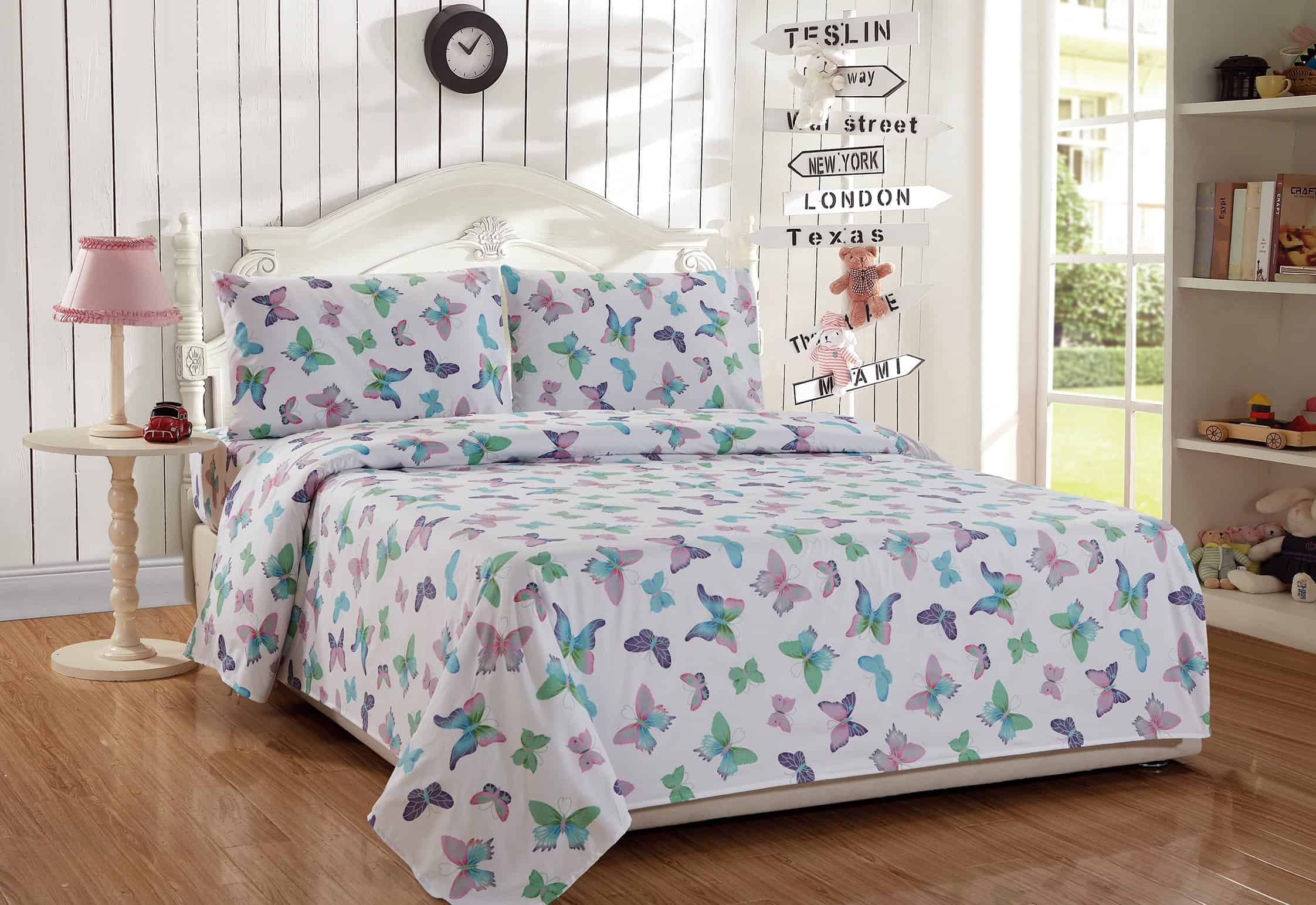 Juego de Edredón Linen Plus para Niñas Mariposas Corazones - Imagen 4