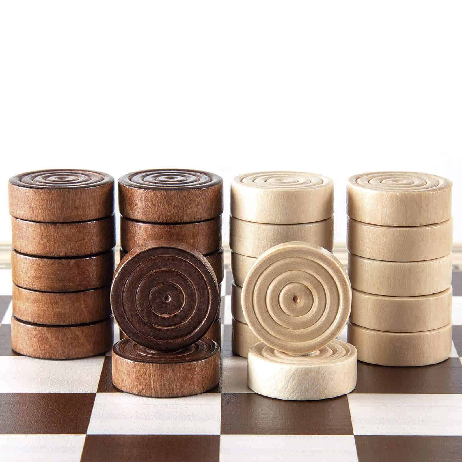 Juego de Damas de Madera AMEROUS, Juego de Tablero de Damas - Imagen 7