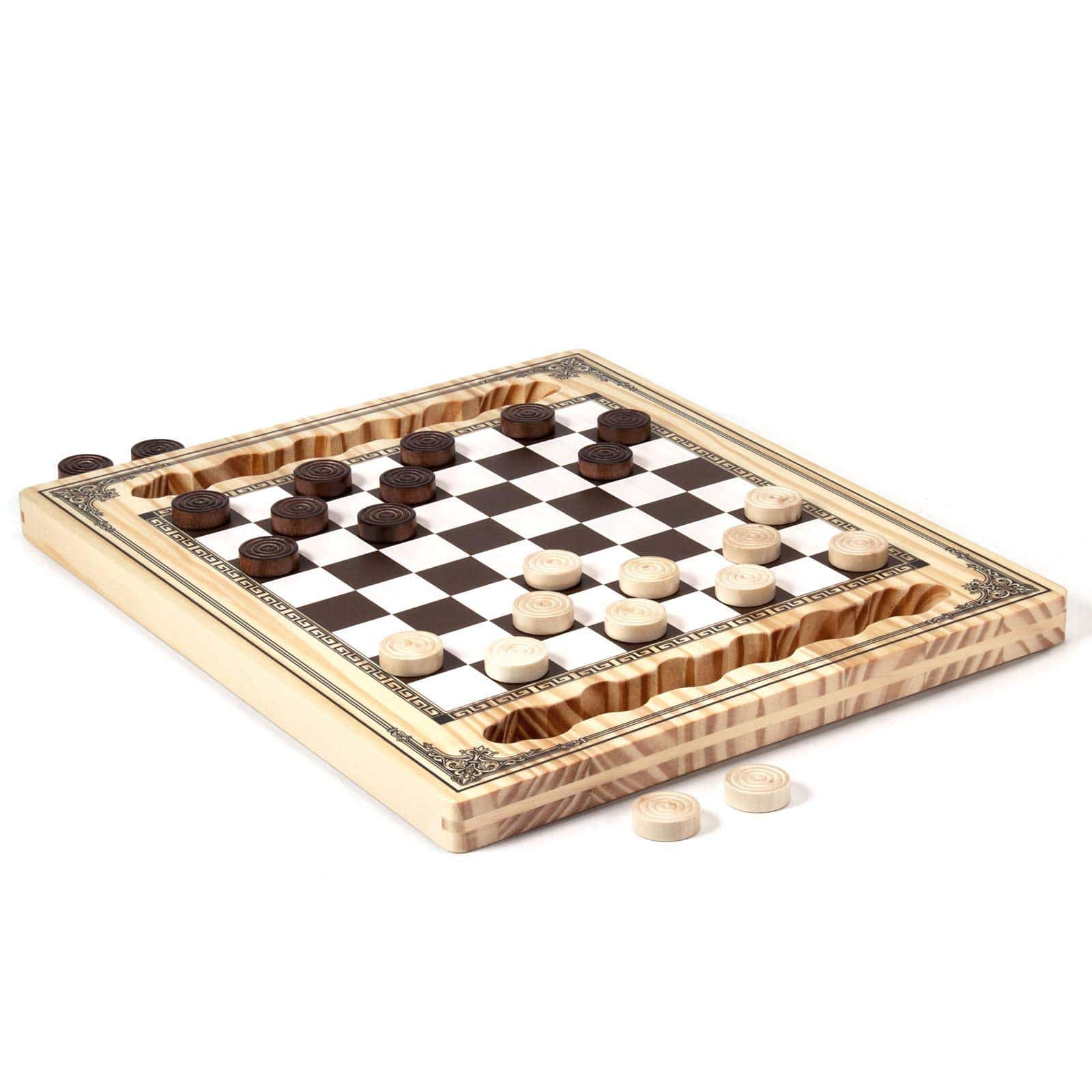 Juego de Damas de Madera AMEROUS, Juego de Tablero de Damas - Imagen 3