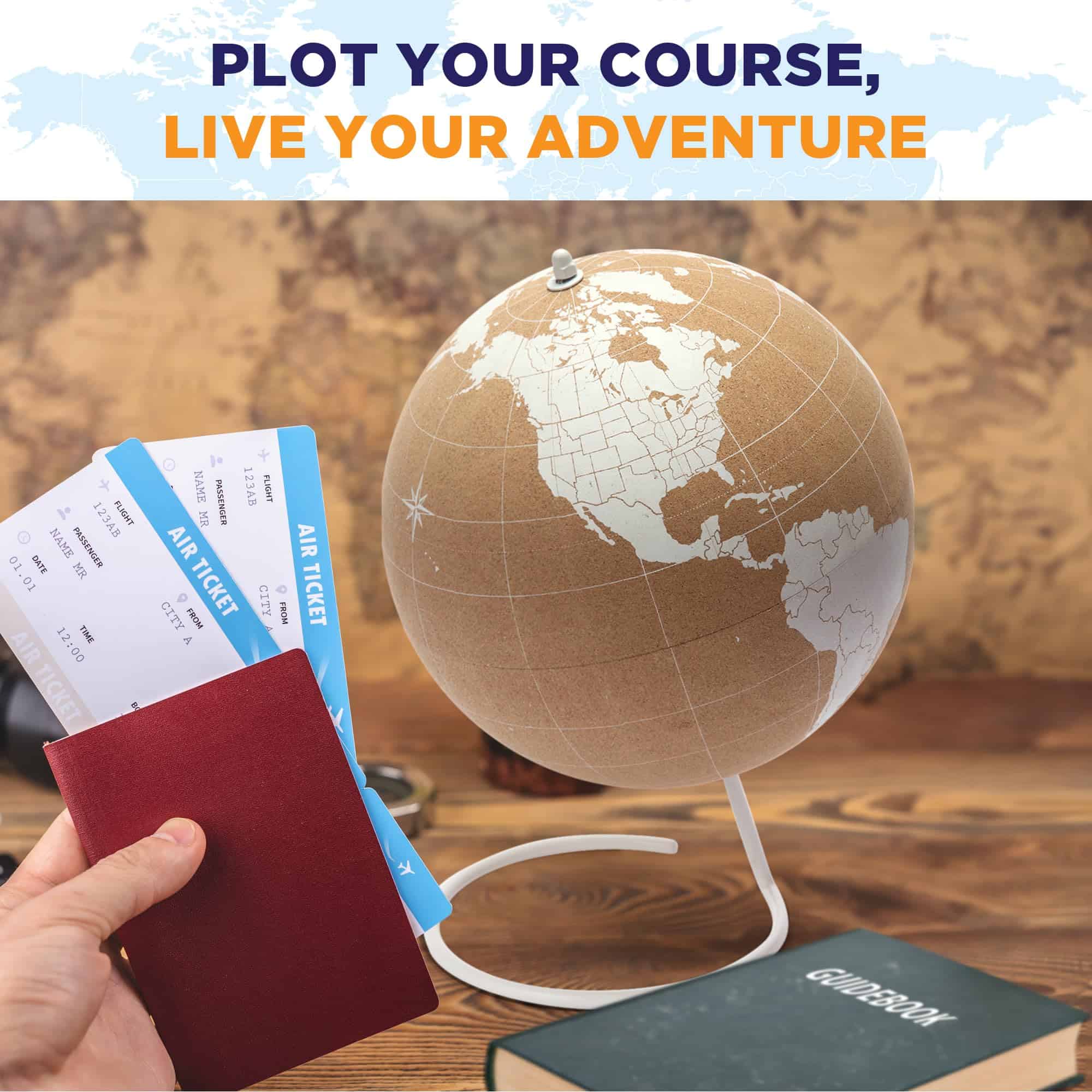 Globo de corcho blanco con alfileres - Globo de corcho de - Imagen 6