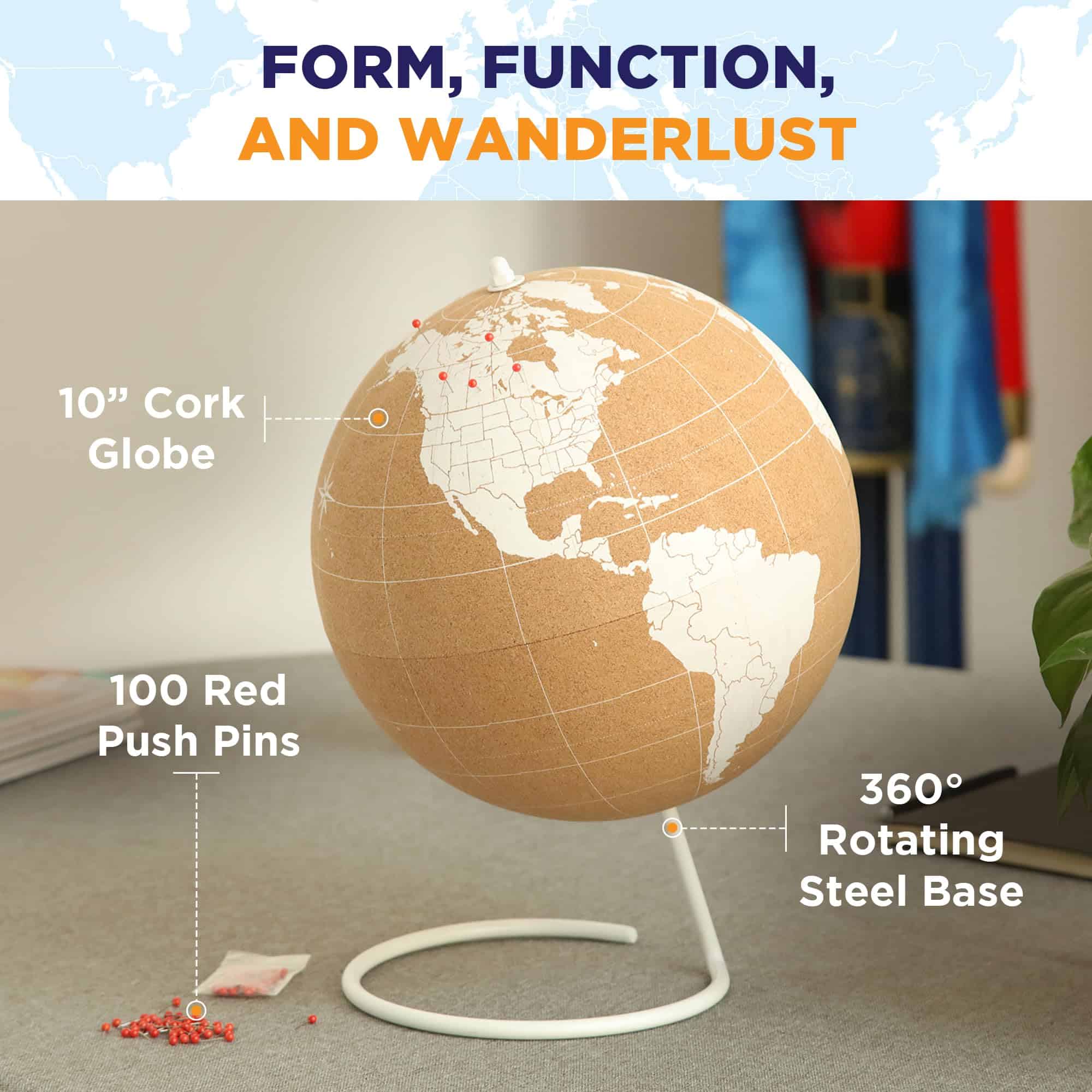 Globo de corcho blanco con alfileres - Globo de corcho de - Imagen 4