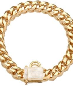 Collar de Perro de Cadena de Oro PRADOG con Cierre de