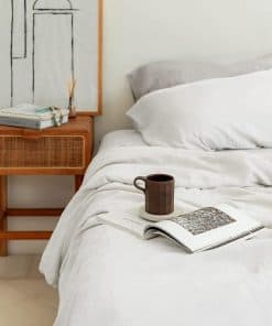 Sábana Ajustable de Lino Francés Baloo 100% (Blanco -