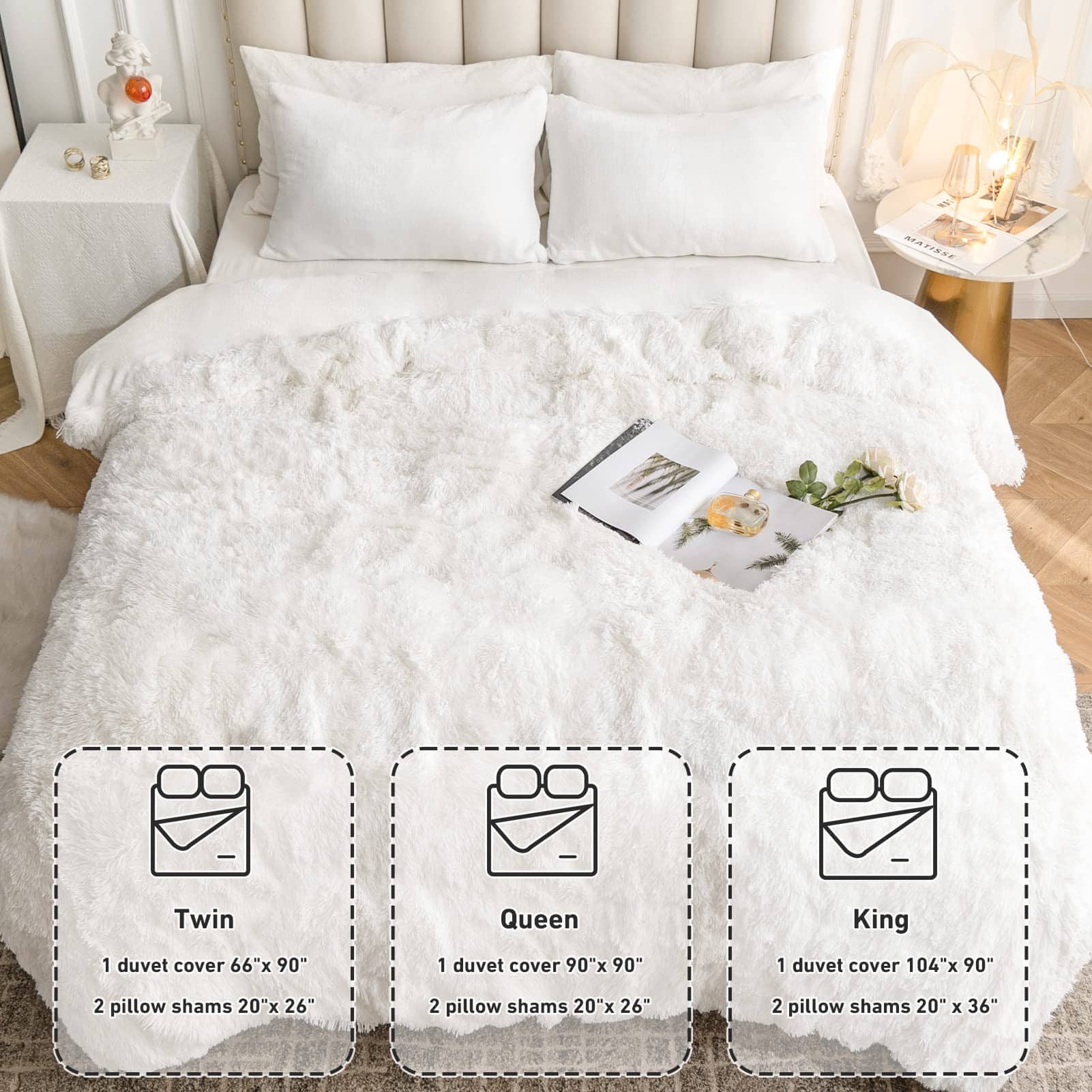 Juego de Funda de Edredón de Piel Sintética CHOSHOME, - Imagen 7