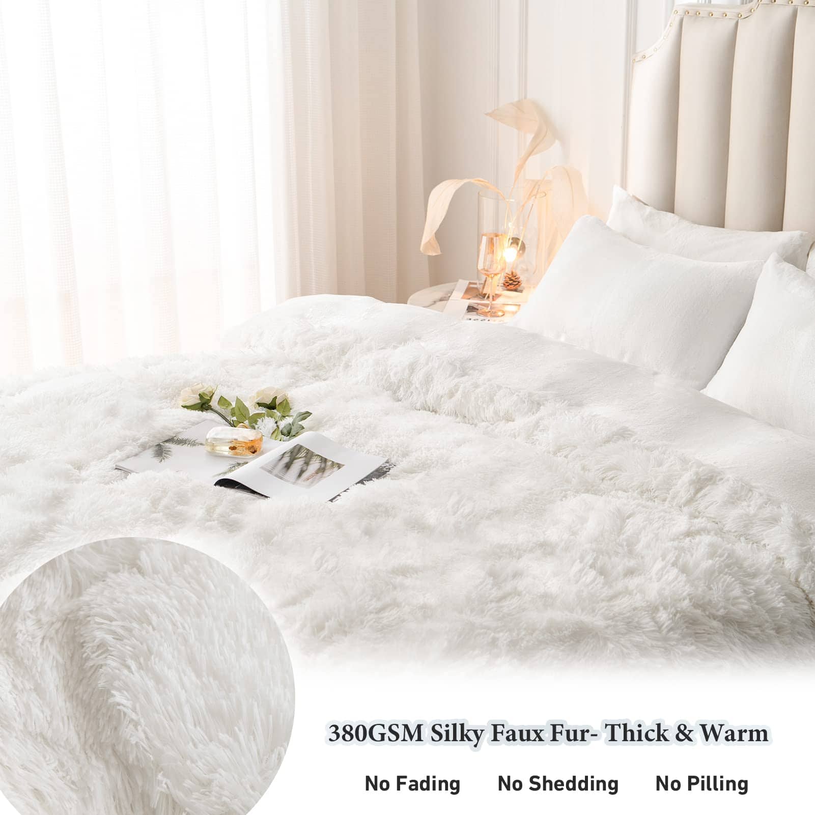 Juego de Funda de Edredón de Piel Sintética CHOSHOME, - Imagen 5