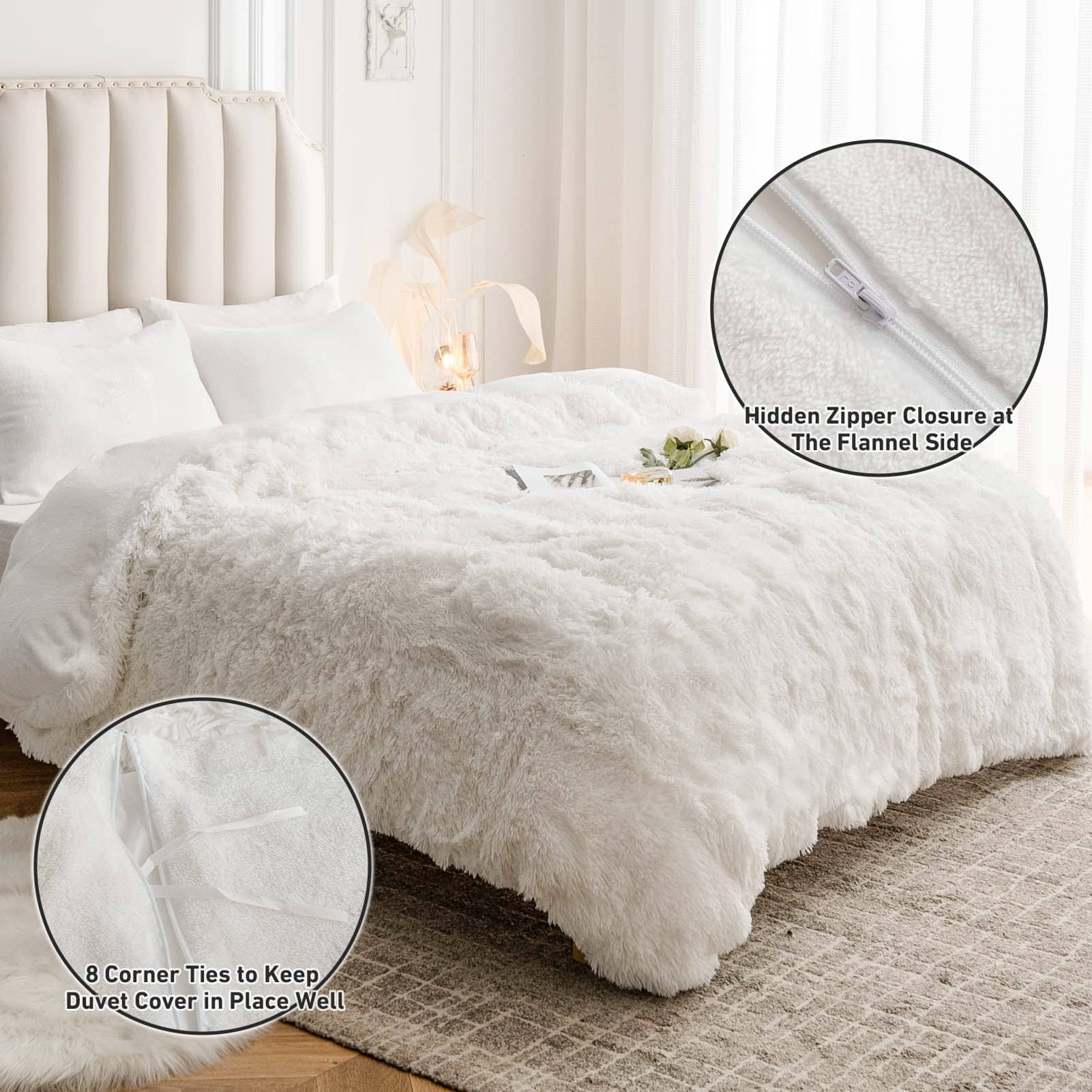 Juego de Funda de Edredón de Piel Sintética CHOSHOME, - Imagen 4