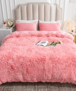 CHOSHOME Funda de Edredón de Piel Sintética Esponjosa