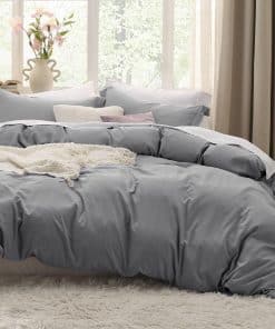 Juego de Funda de Edredón Gris California King Bedsure -