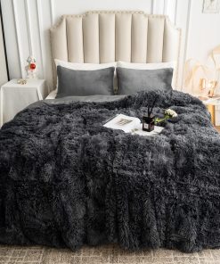 CHOSHOME Juego de Funda Nórdica de Felpa Esponjosa Tamaño