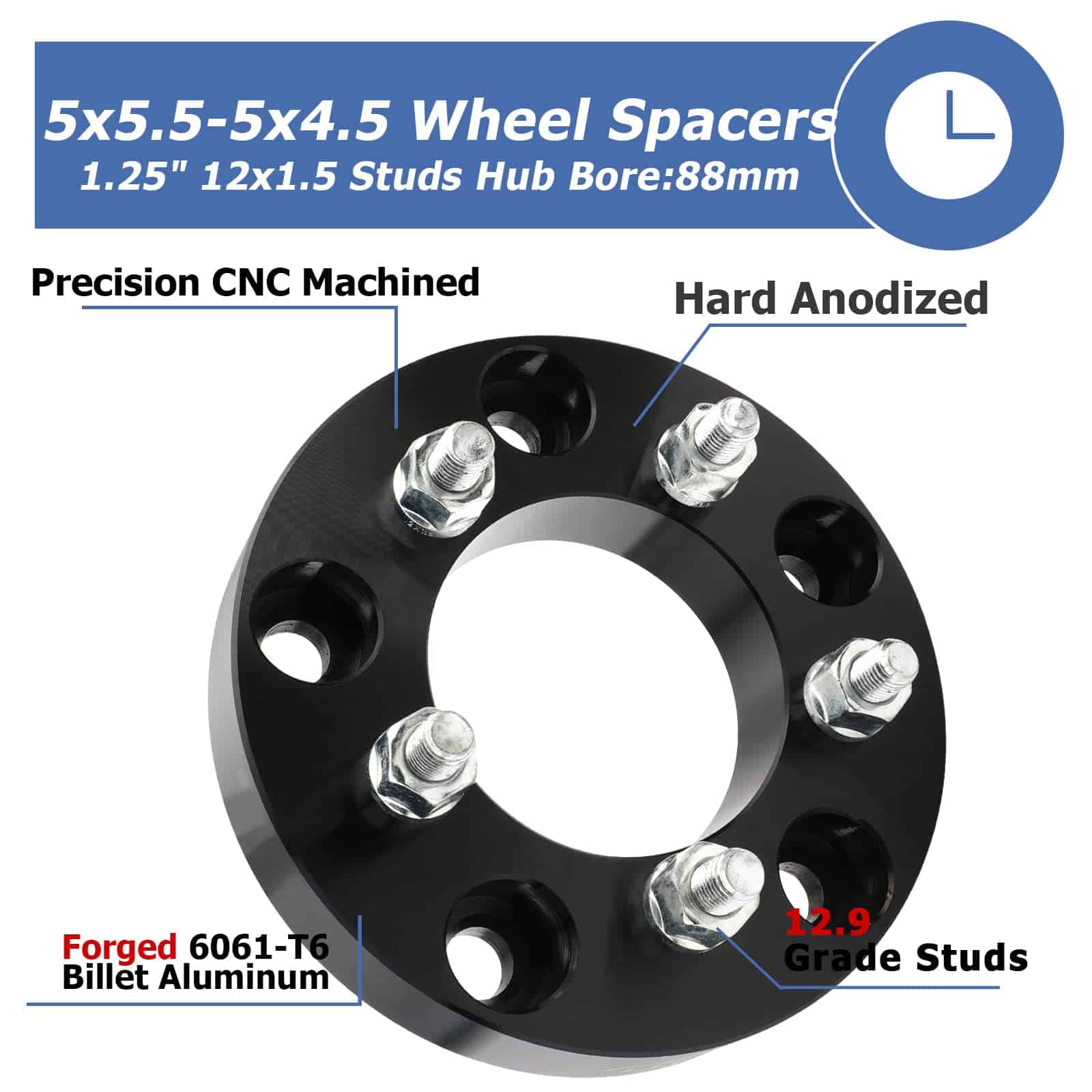Adaptadores de rueda 5x5.5 a 5x4.5, 1.25 pulgadas 5x139.7 a - Imagen 7