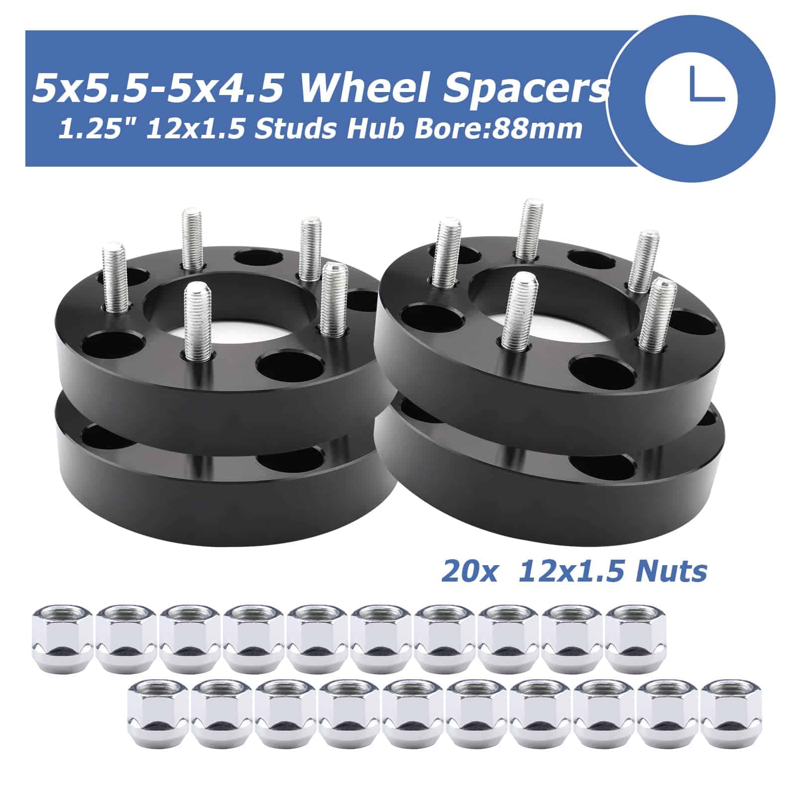 Adaptadores de rueda 5x5.5 a 5x4.5, 1.25 pulgadas 5x139.7 a - Imagen 5