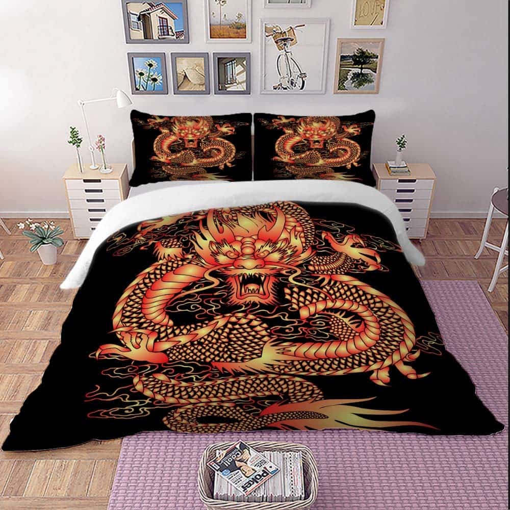 Set de Ropa de Cama 3D Estampado de Dragón de China Juego - Imagen 7