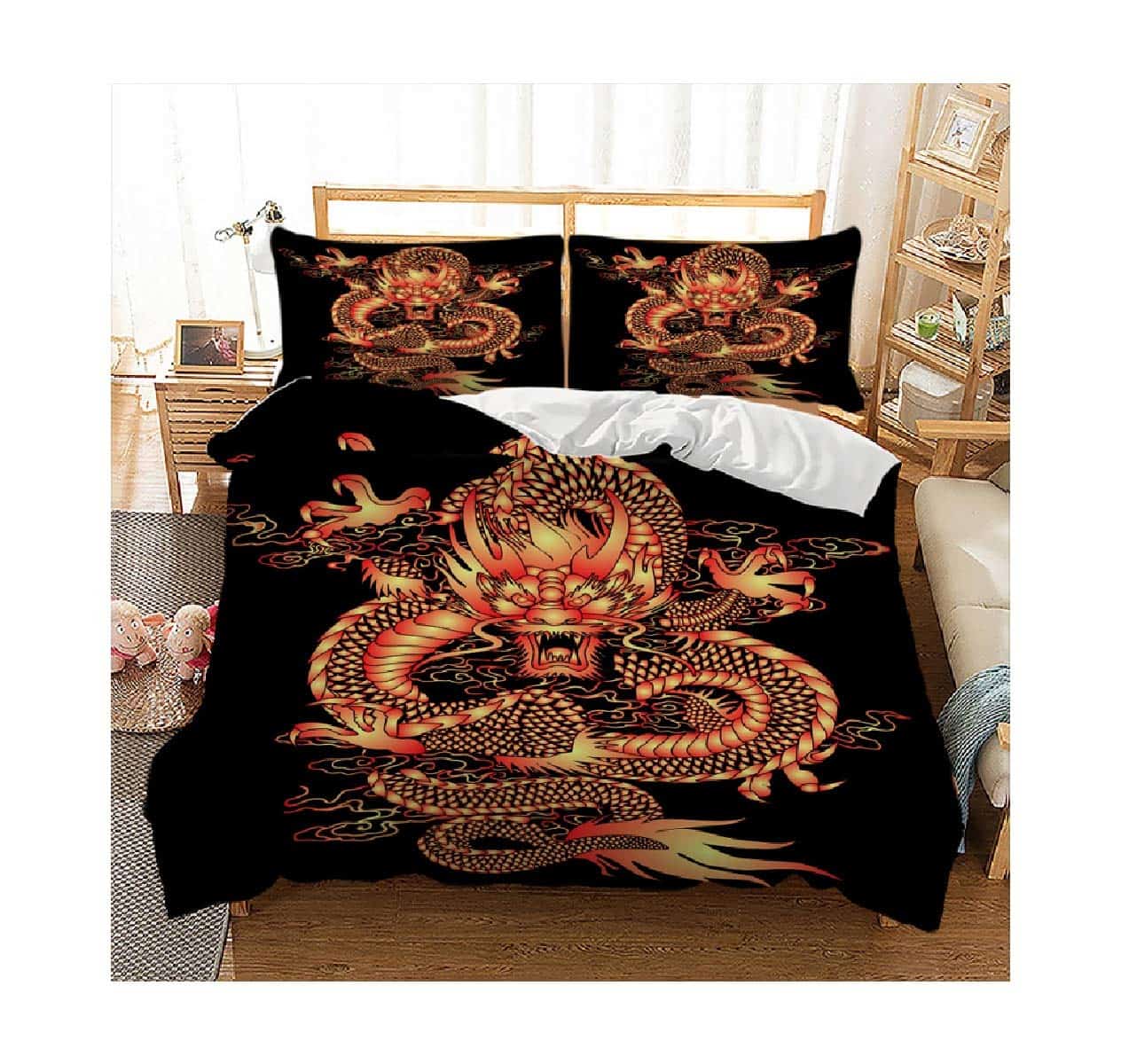 Set de Ropa de Cama 3D Estampado de Dragón de China Juego