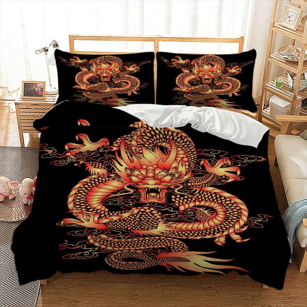Set de Ropa de Cama 3D Estampado de Dragón de China Juego - Imagen 9
