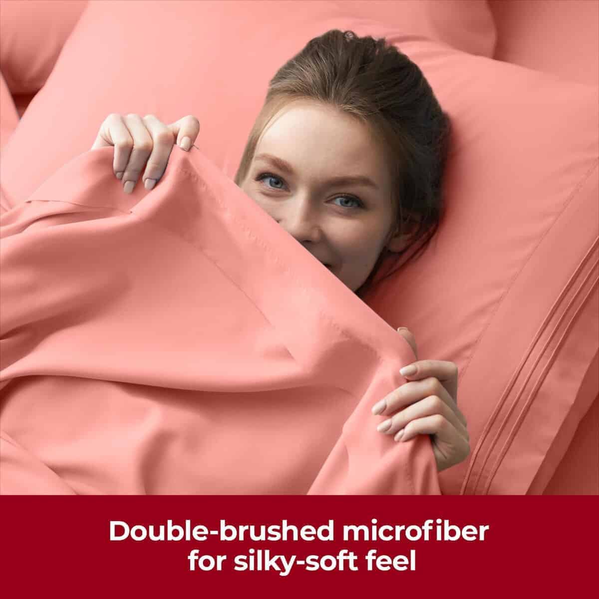 Juego de sábanas extra profundas Mellanni -Coral - Imagen 8