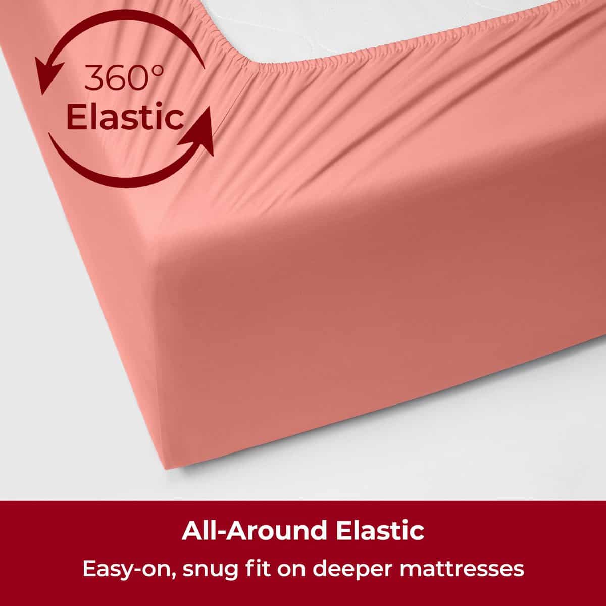 Juego de sábanas extra profundas Mellanni -Coral - Imagen 6