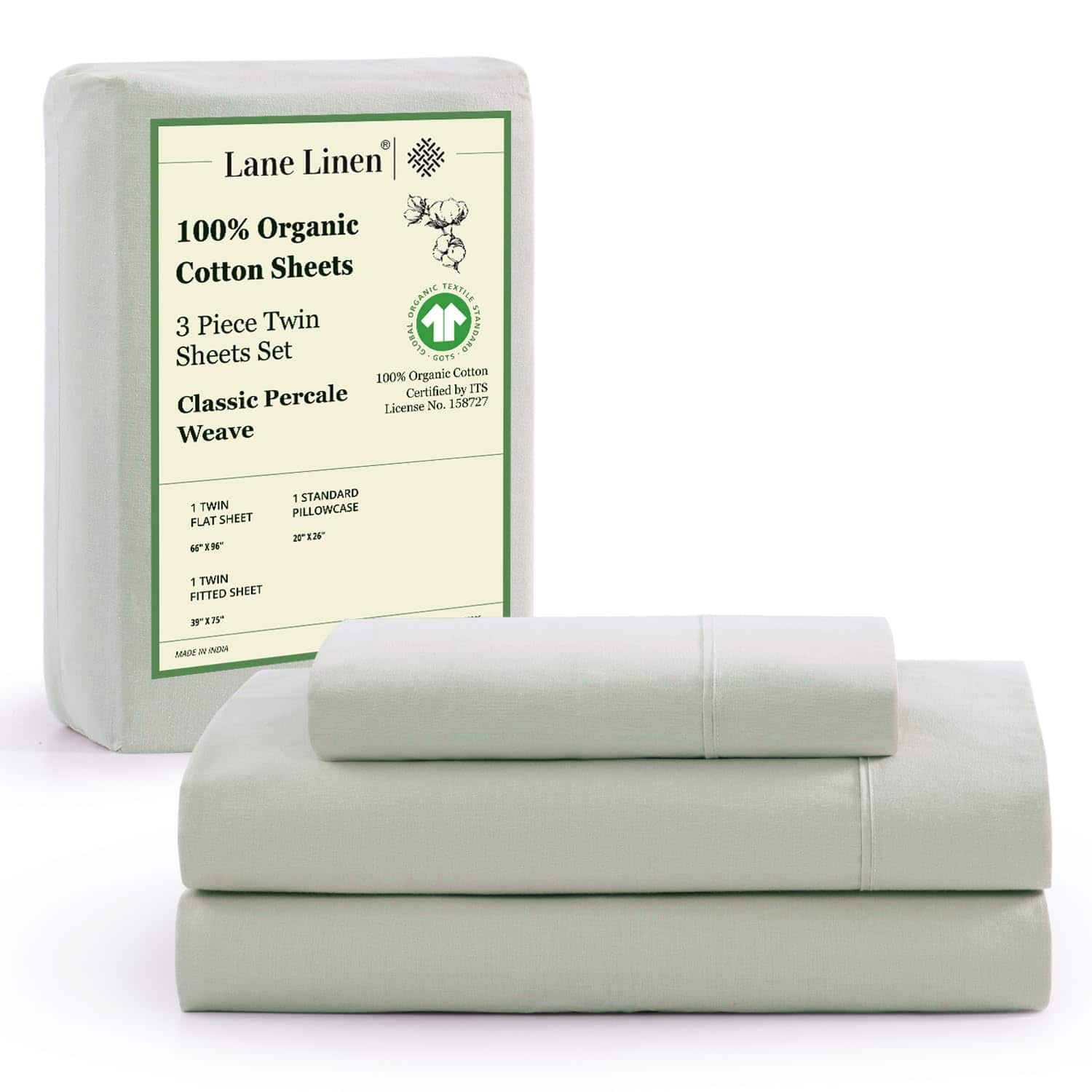 Juego de sábanas 100% algodón orgánico Lane -Mineral