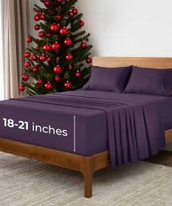 Juego de Sábanas Extra Profundas Mellanni -Morado