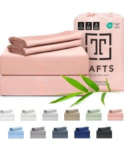 Juego de sábanas de bambú 100% viscosa Queen Size de Tafts,