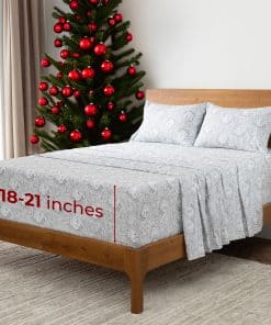 Juego de sábanas extra profundas para cama -Gris Paisley