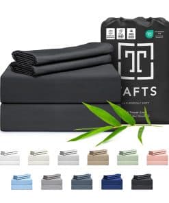 Juego de sábanas completas por Tafts, 100% -Negro de mediano