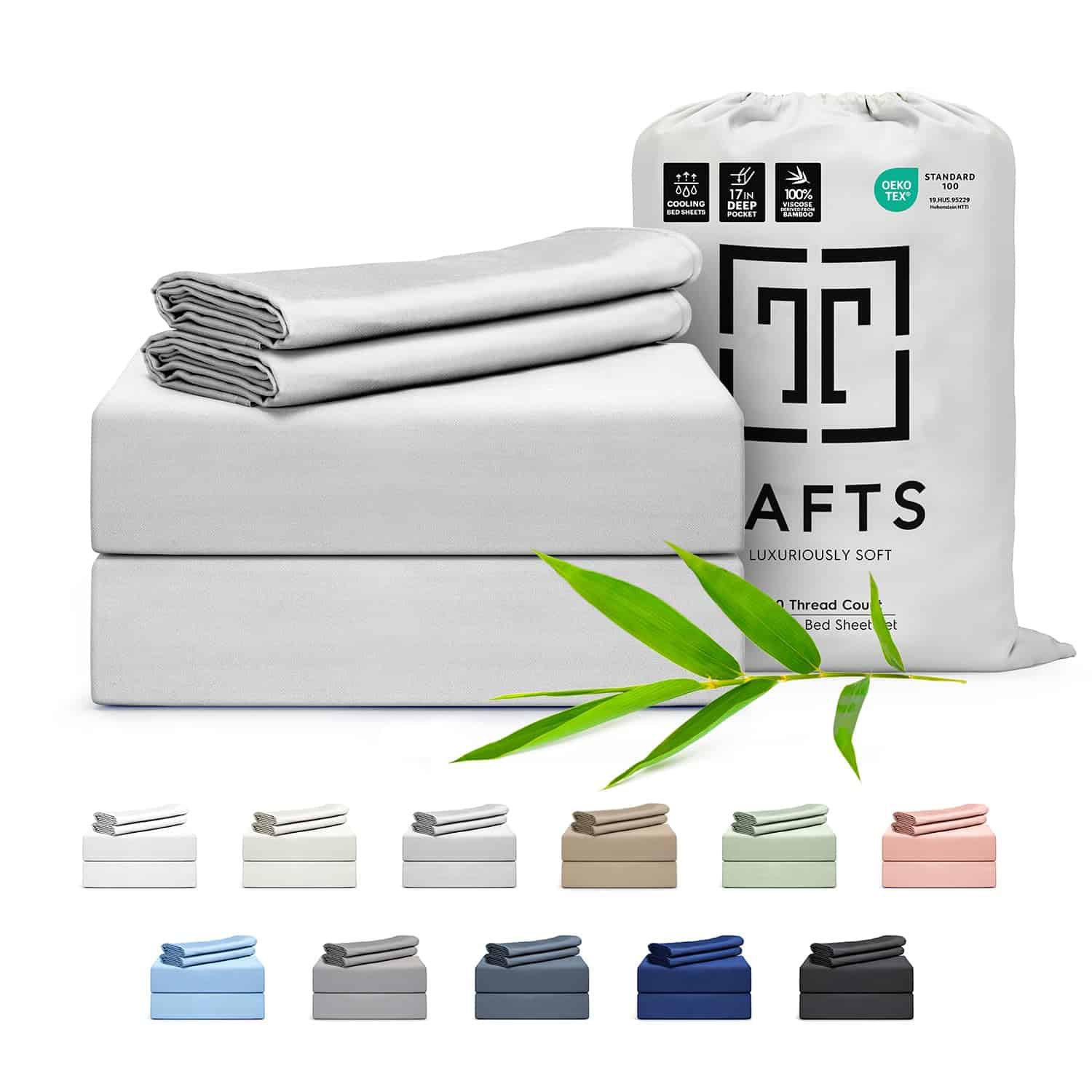 Juego de sábanas Tafts 100% Viscosa derivada -Gris Claro