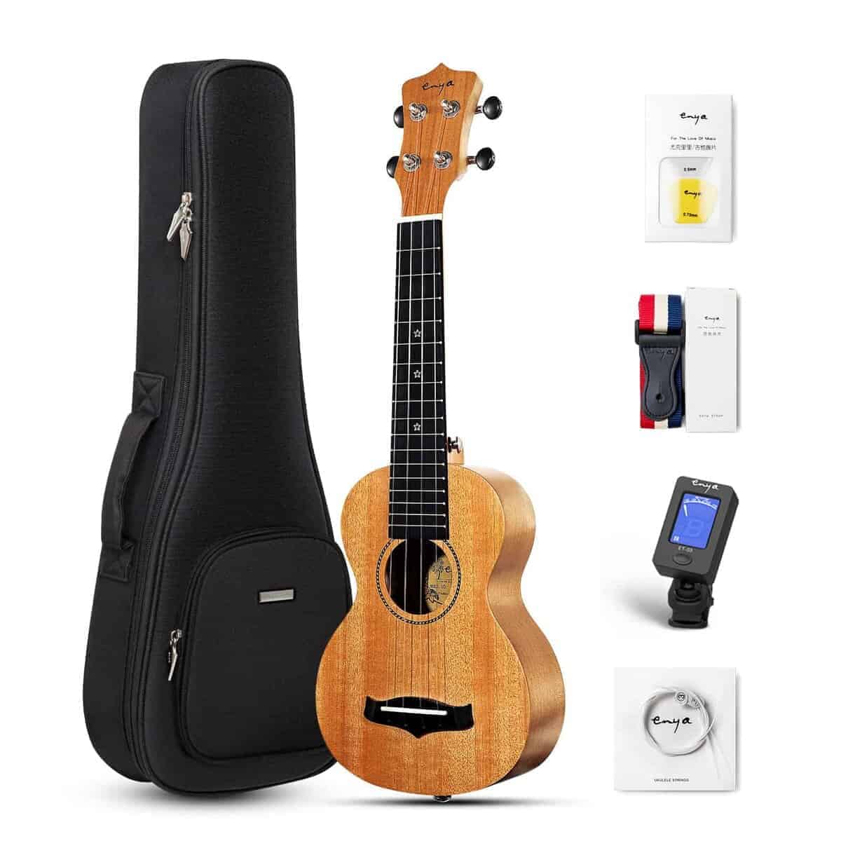Ukulele Soprano Enya 21" Tapa de Caoba Maciza Kit para