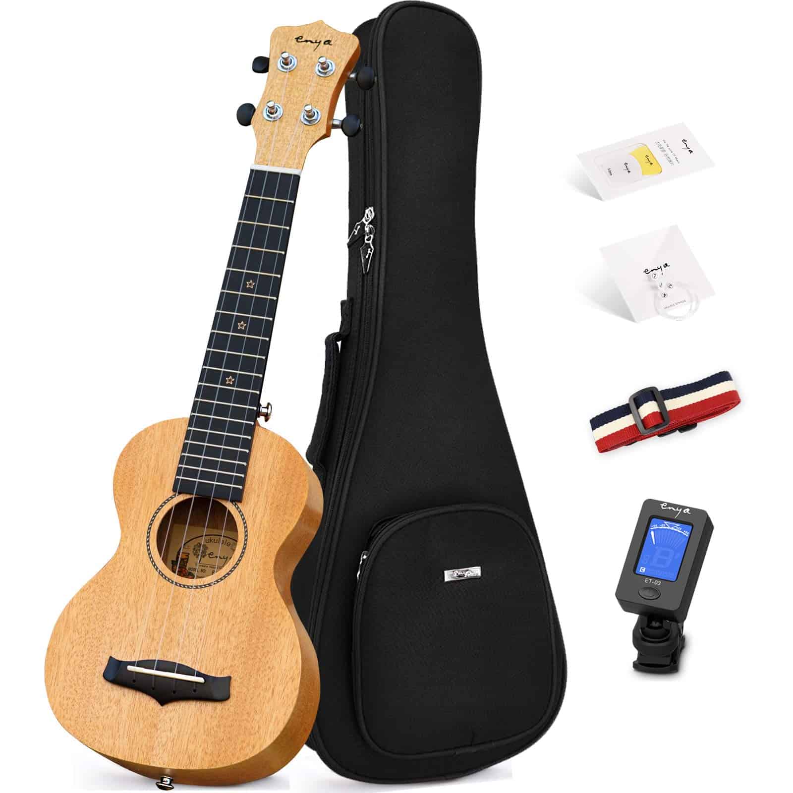 Ukulele Soprano Enya 21" Tapa de Caoba Maciza Kit para - Imagen 9