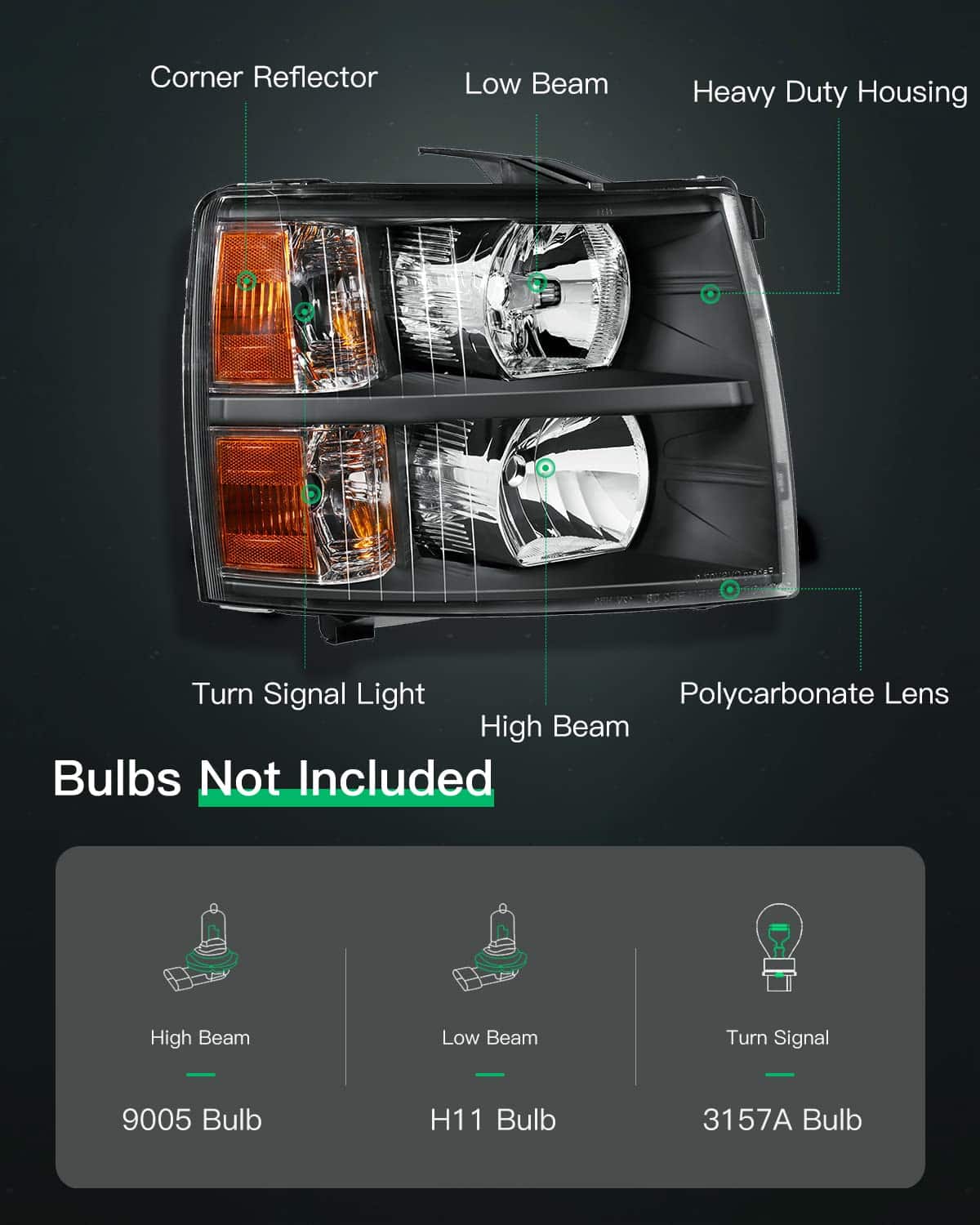 LSAILON Conjunto de Faros de Repuesto para Chevrolet - Imagen 3