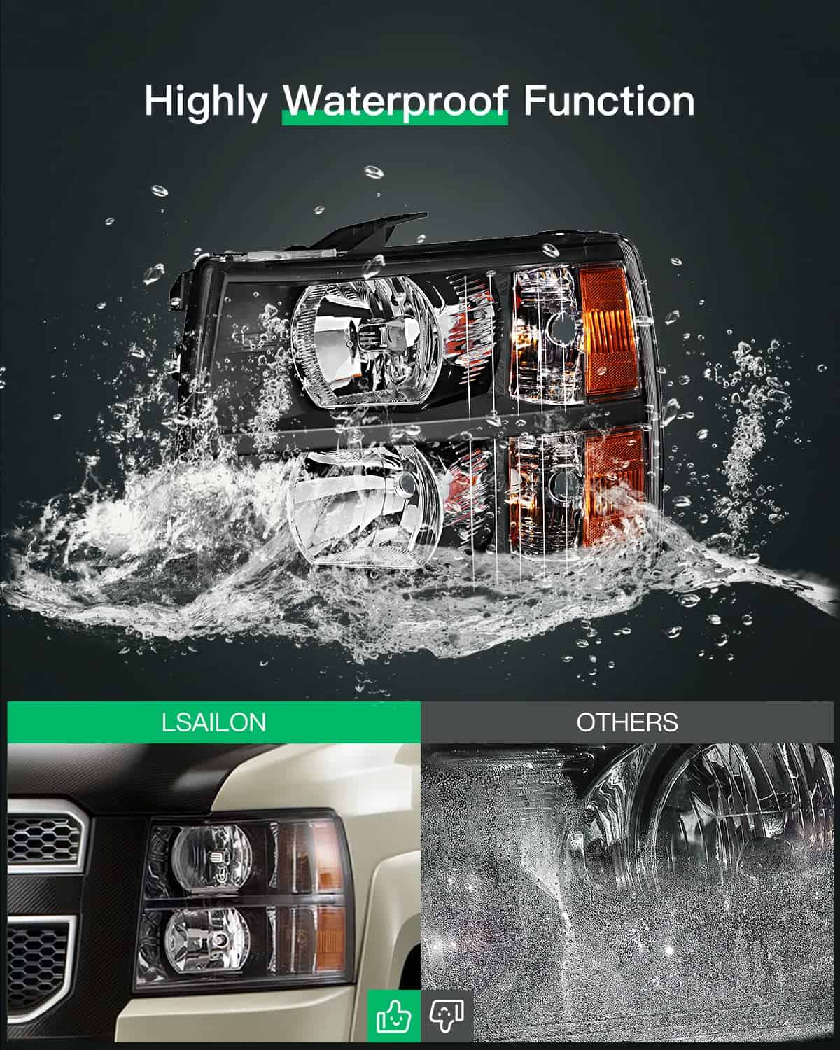 LSAILON Conjunto de Faros de Repuesto para Chevrolet - Imagen 5