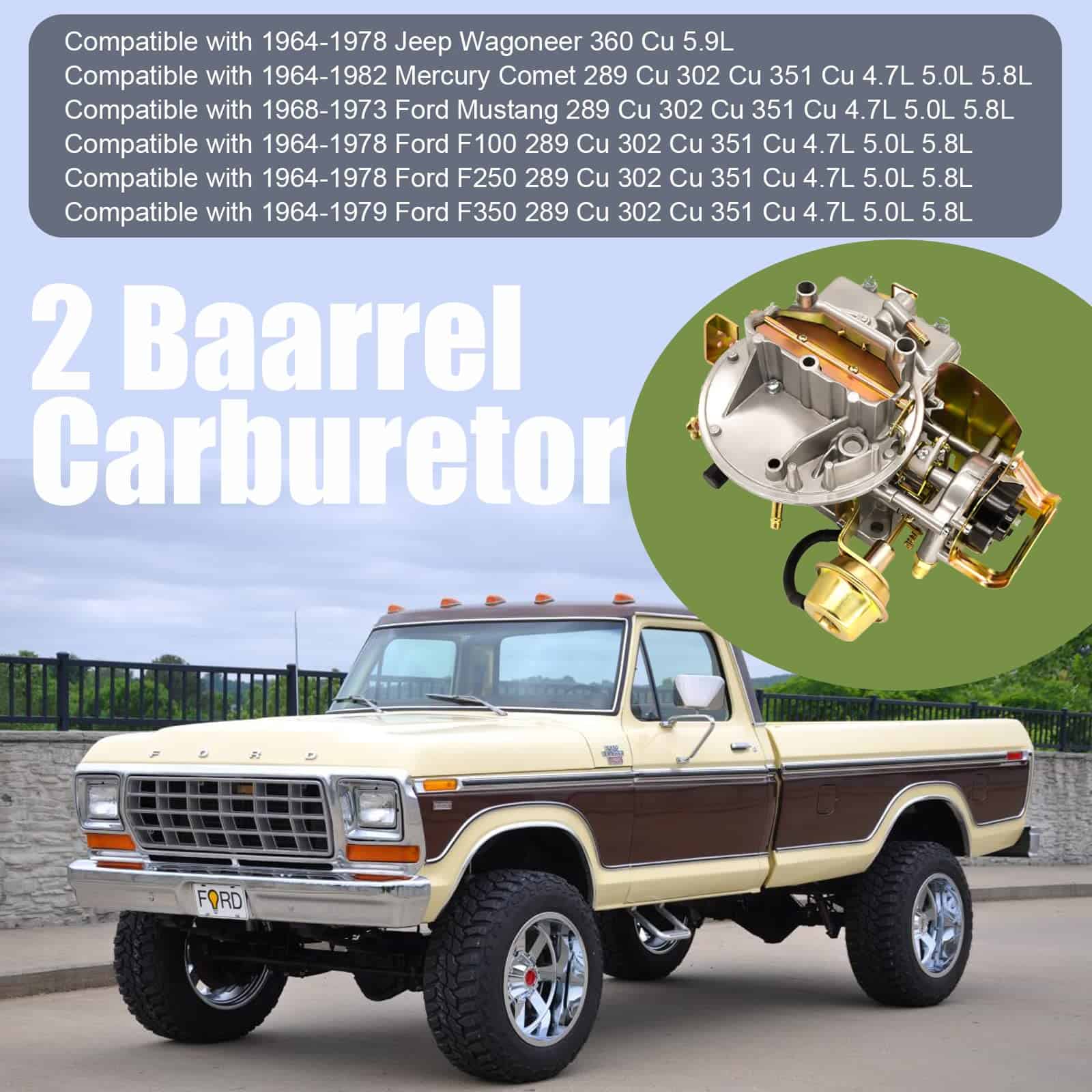 Carburador de 2 Barriles 2100 2150 Compatible con Ford 289 - Imagen 6