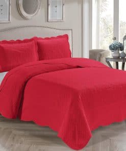 Juego de Colcha y Cubrecama de Lujo de 3 Piezas con relieve