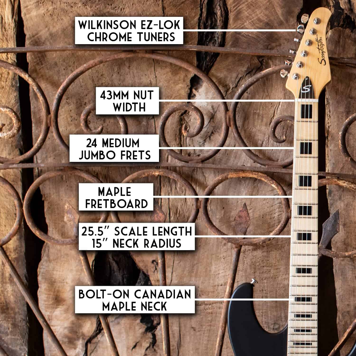 Guitarra Eléctrica Sawtooth ST-M24 de 6 Cuerdas, Diestra - Imagen 5