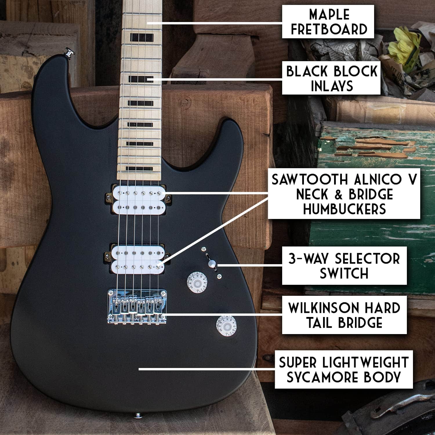 Guitarra Eléctrica Sawtooth ST-M24 de 6 Cuerdas, Diestra - Imagen 4