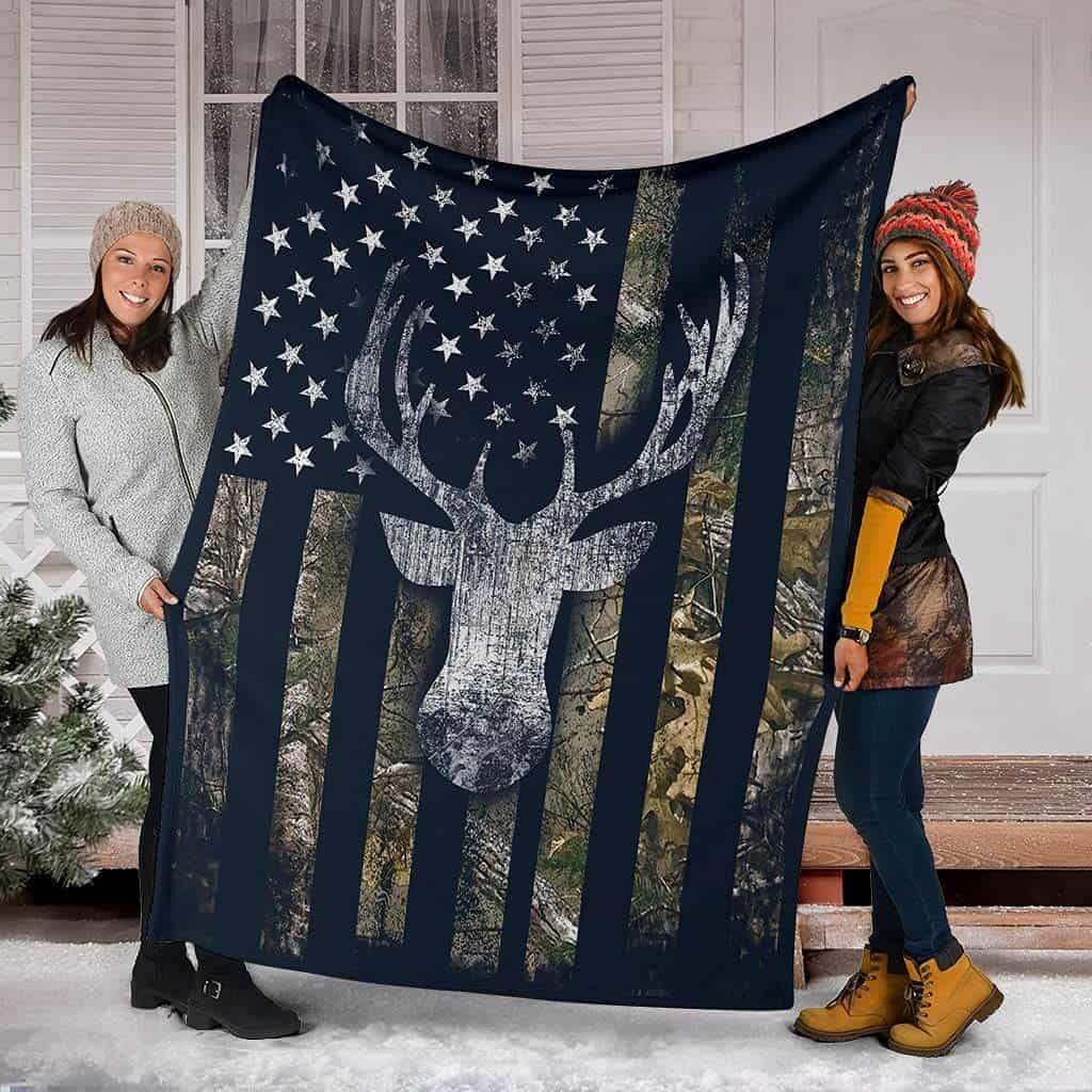 Manta DongDongQiang USA Camo Buck Deer Flag Hunting para - Imagen 4