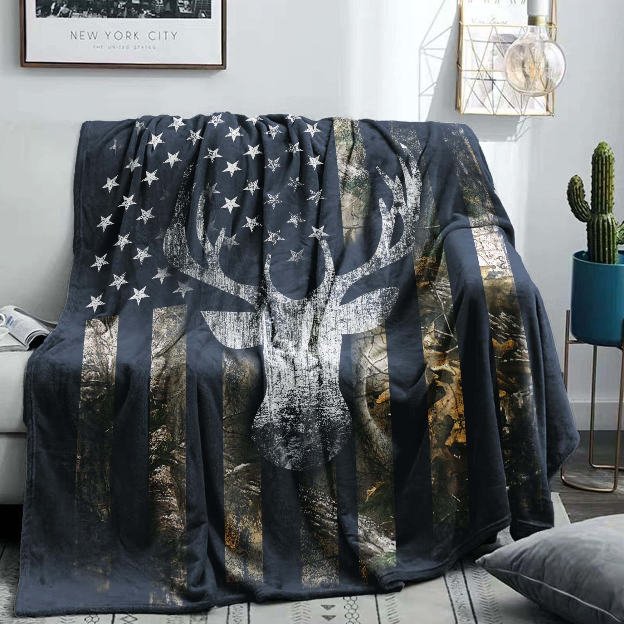 Manta DongDongQiang USA Camo Buck Deer Flag Hunting para