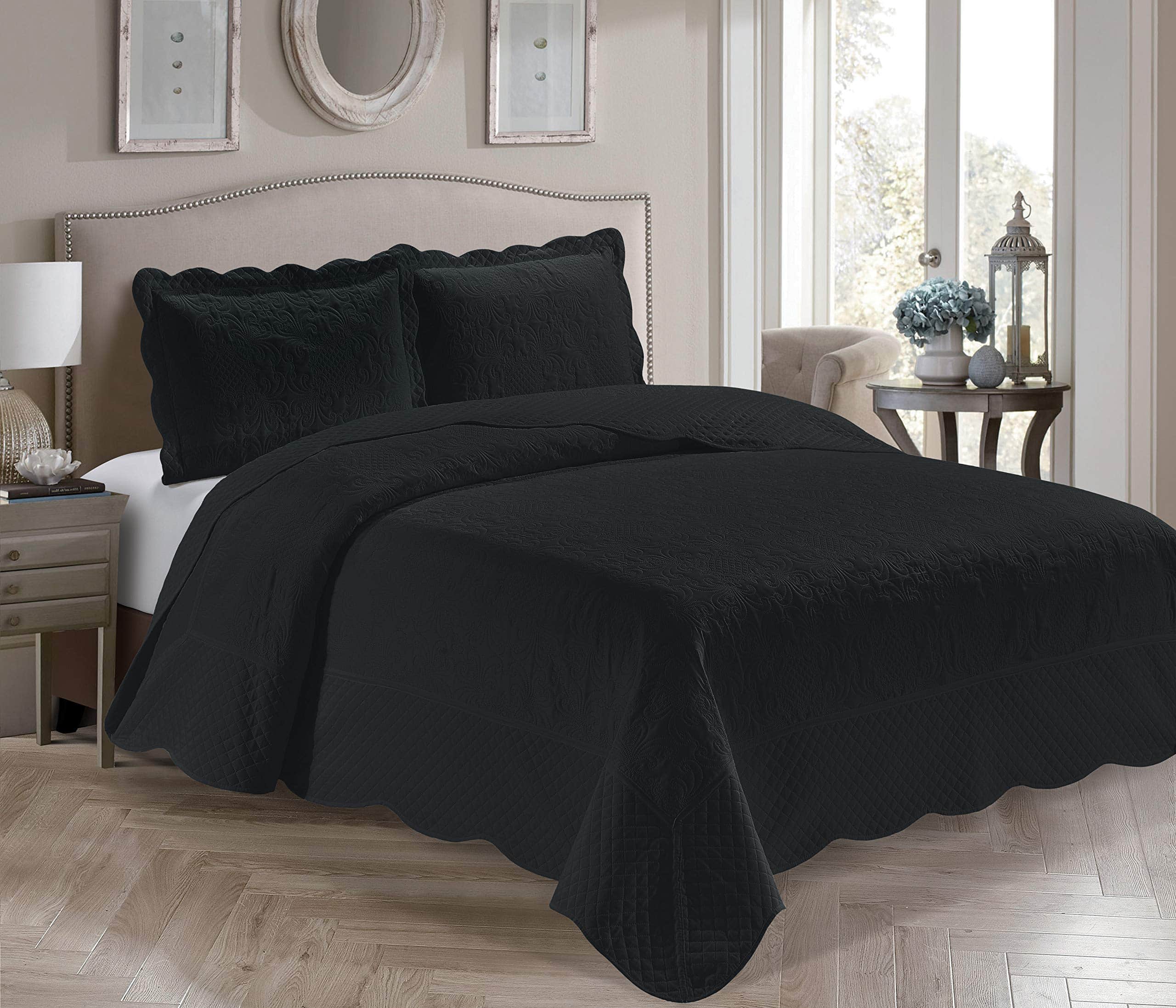 Juego de Cobertor de Cama Acolchado de Lujo de 3 Piezas de