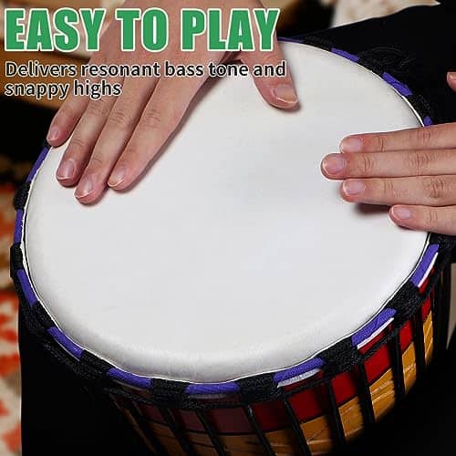 Tambores Africanos Djembe de Lotmusic, 10'' Estándar Hechos - Imagen 7