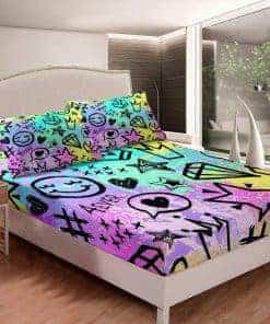 Juego de sábanas para cama Smile Face Smile Morado Lila