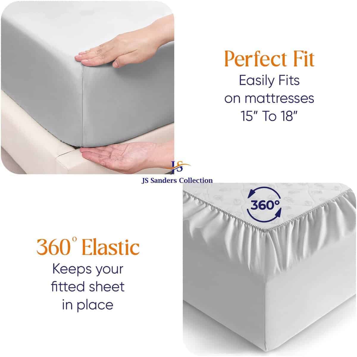 JS Sanders Collection 600TC Juego de -Plata - Imagen 5