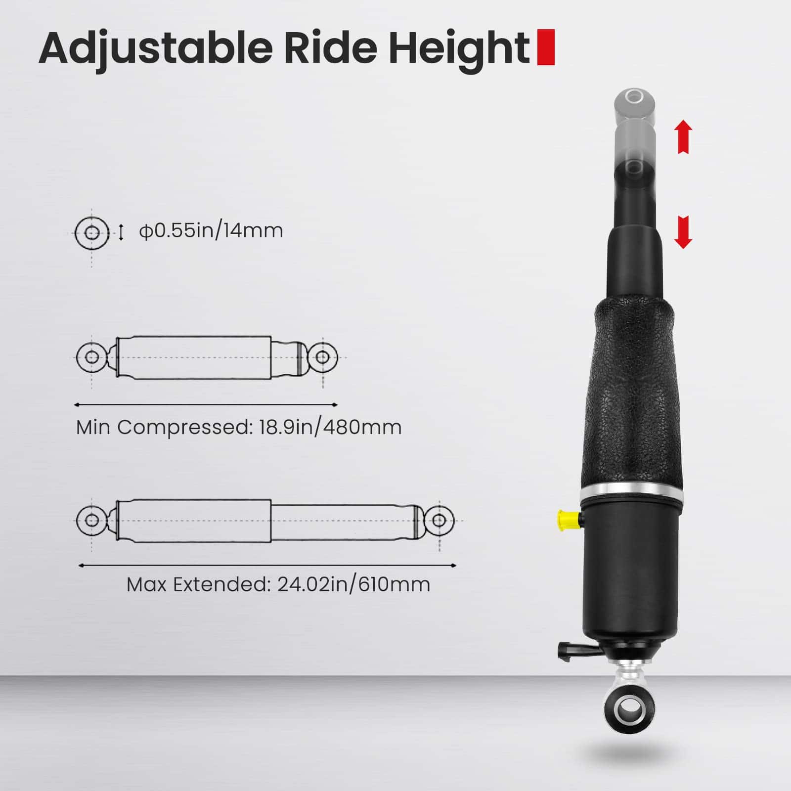 Amortiguador de aire trasero Vigor compatible con Cadillac - Imagen 7