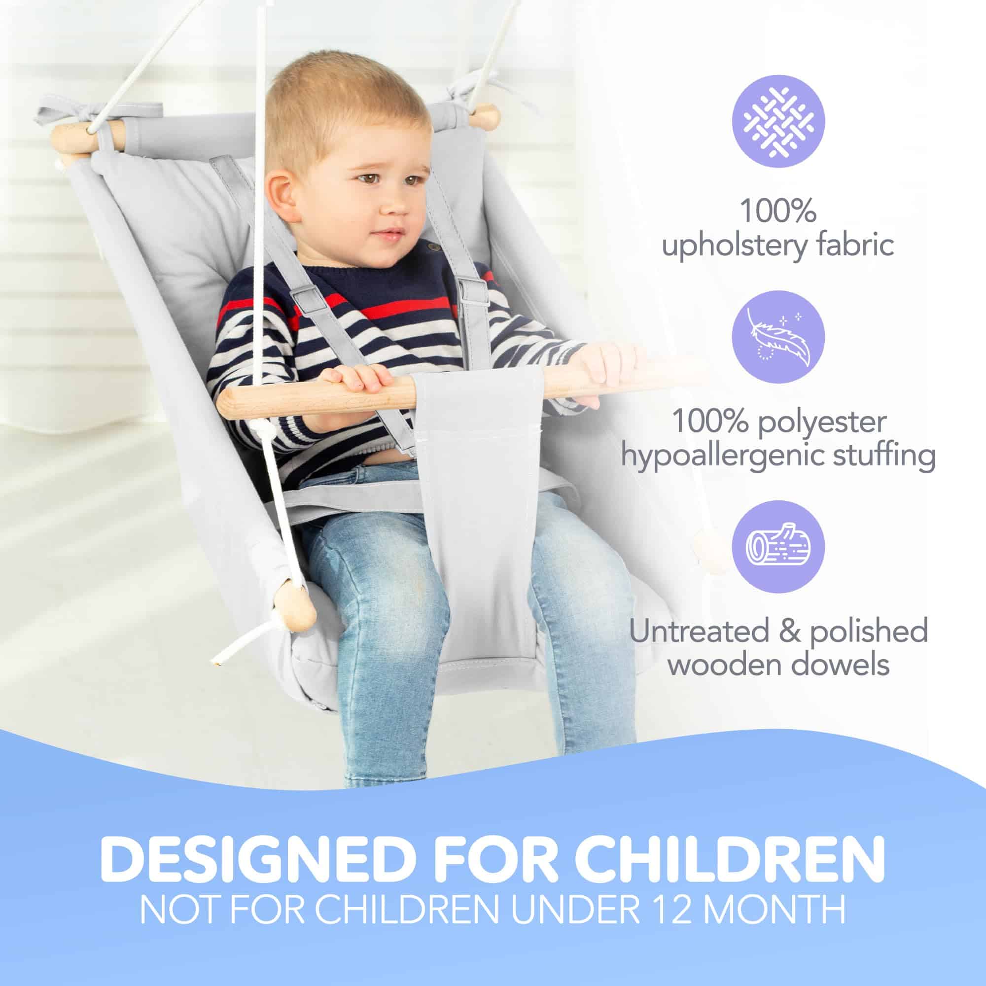 CaTeam - Columpio para Niños de Lona, Asiento Columpio de - Imagen 3