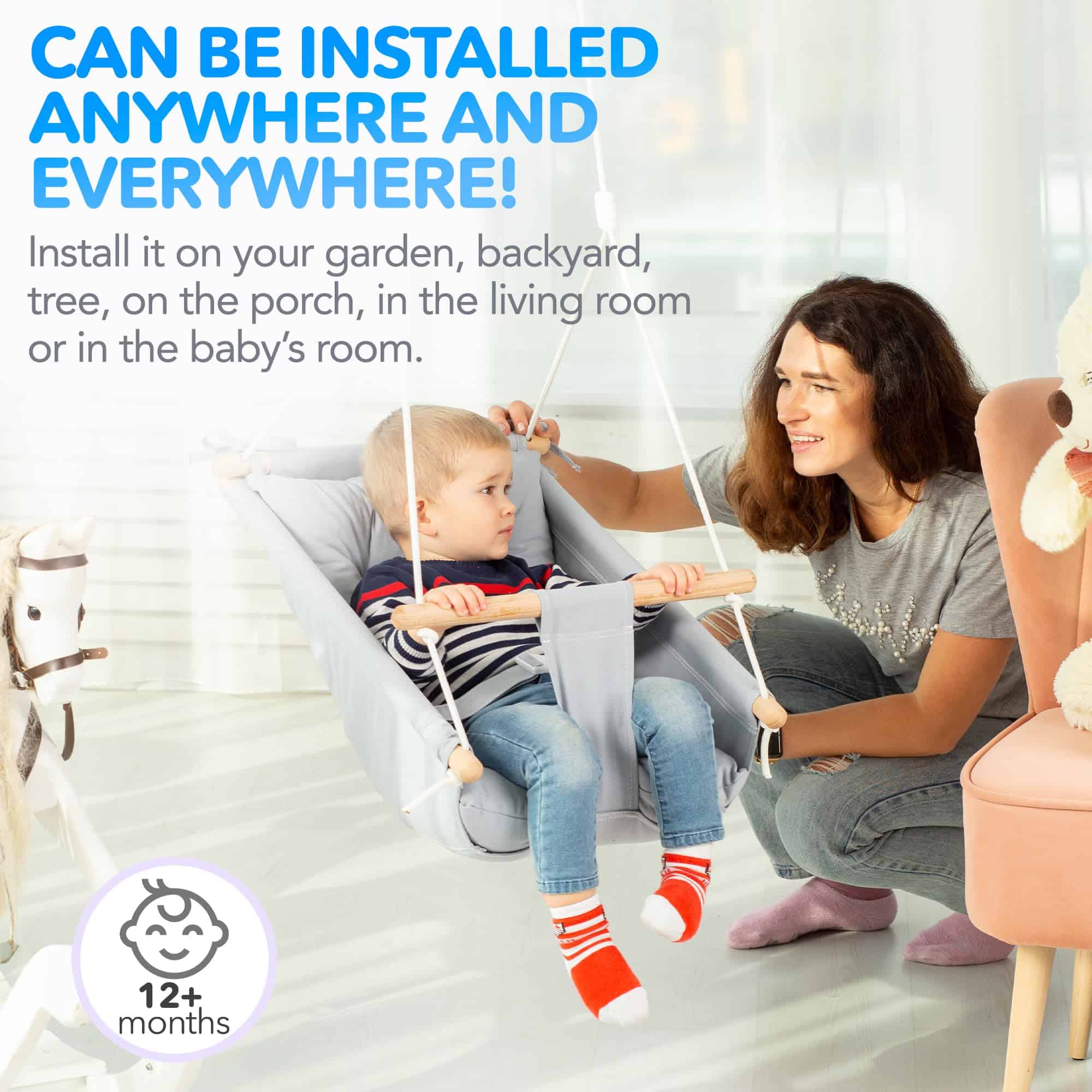 CaTeam - Columpio para Niños de Lona, Asiento Columpio de - Imagen 8