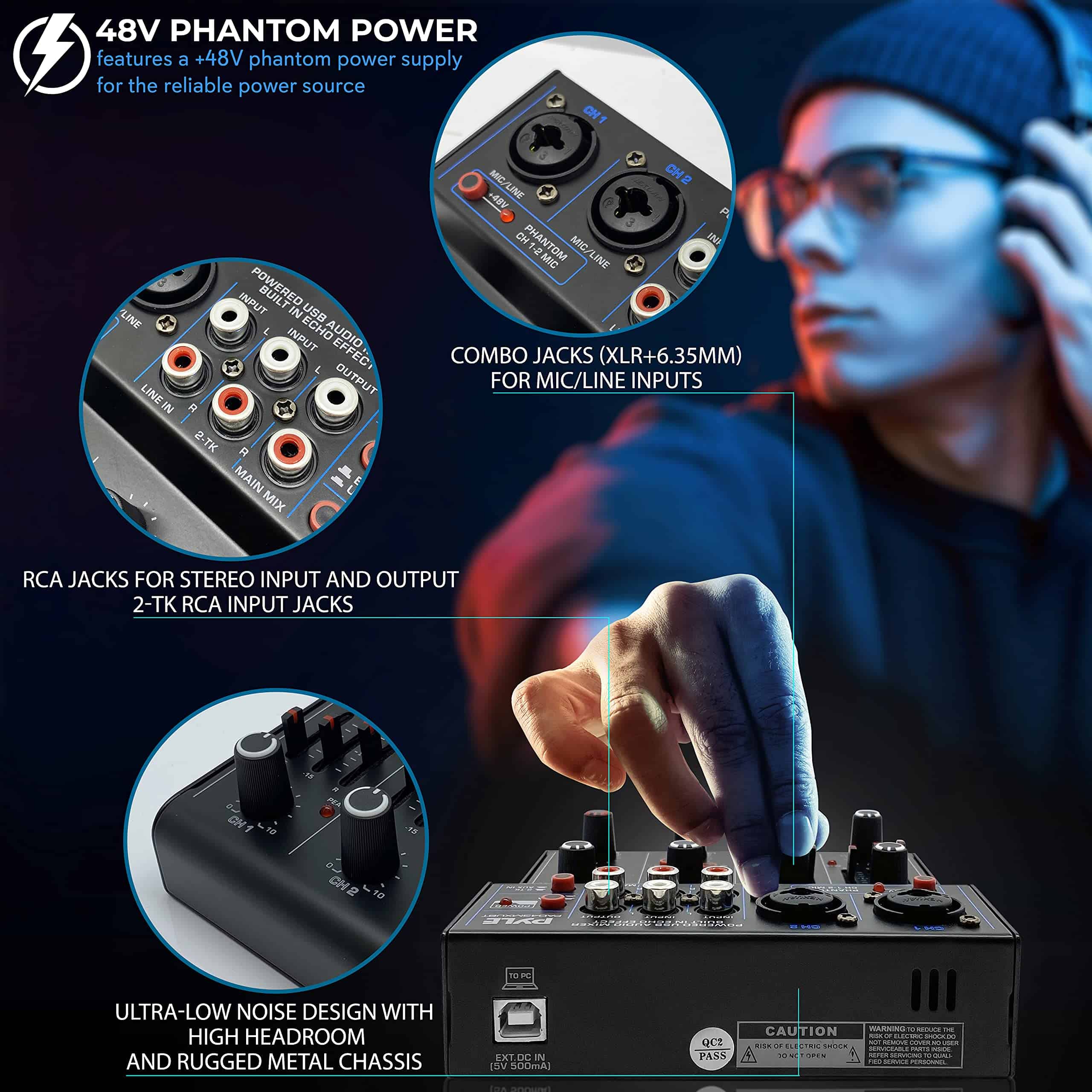 Mezcladora de Audio Profesional Inalámbrica para DJ Pyle - - Imagen 7