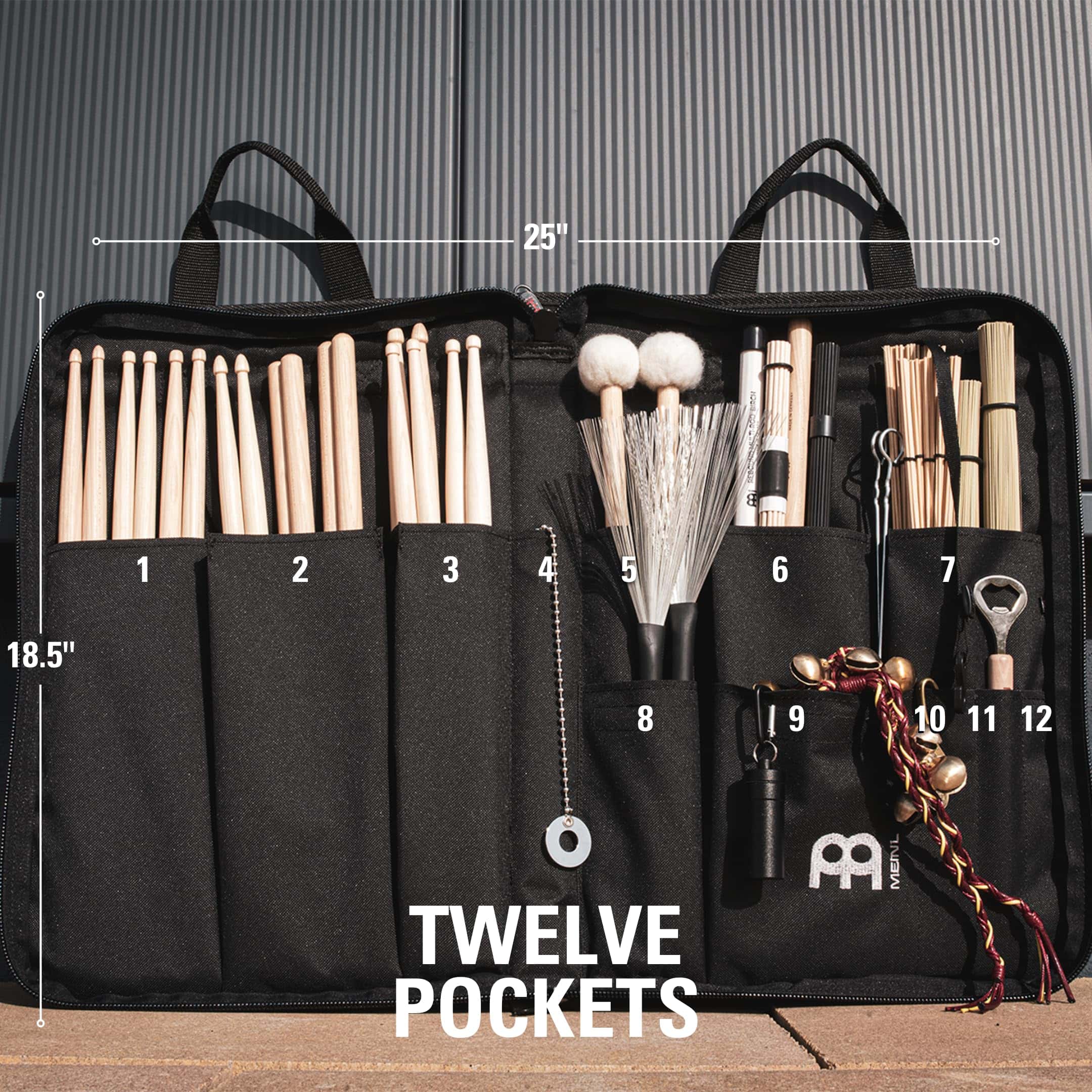 Bolso bandolera Meinl Cymbals Professional para baquetas - Imagen 3