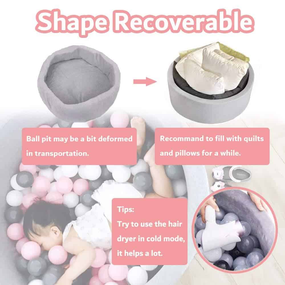 LA FEIER Deluxe Foam Ball Pit Kiddie Balls Pool Juego de - Imagen 6