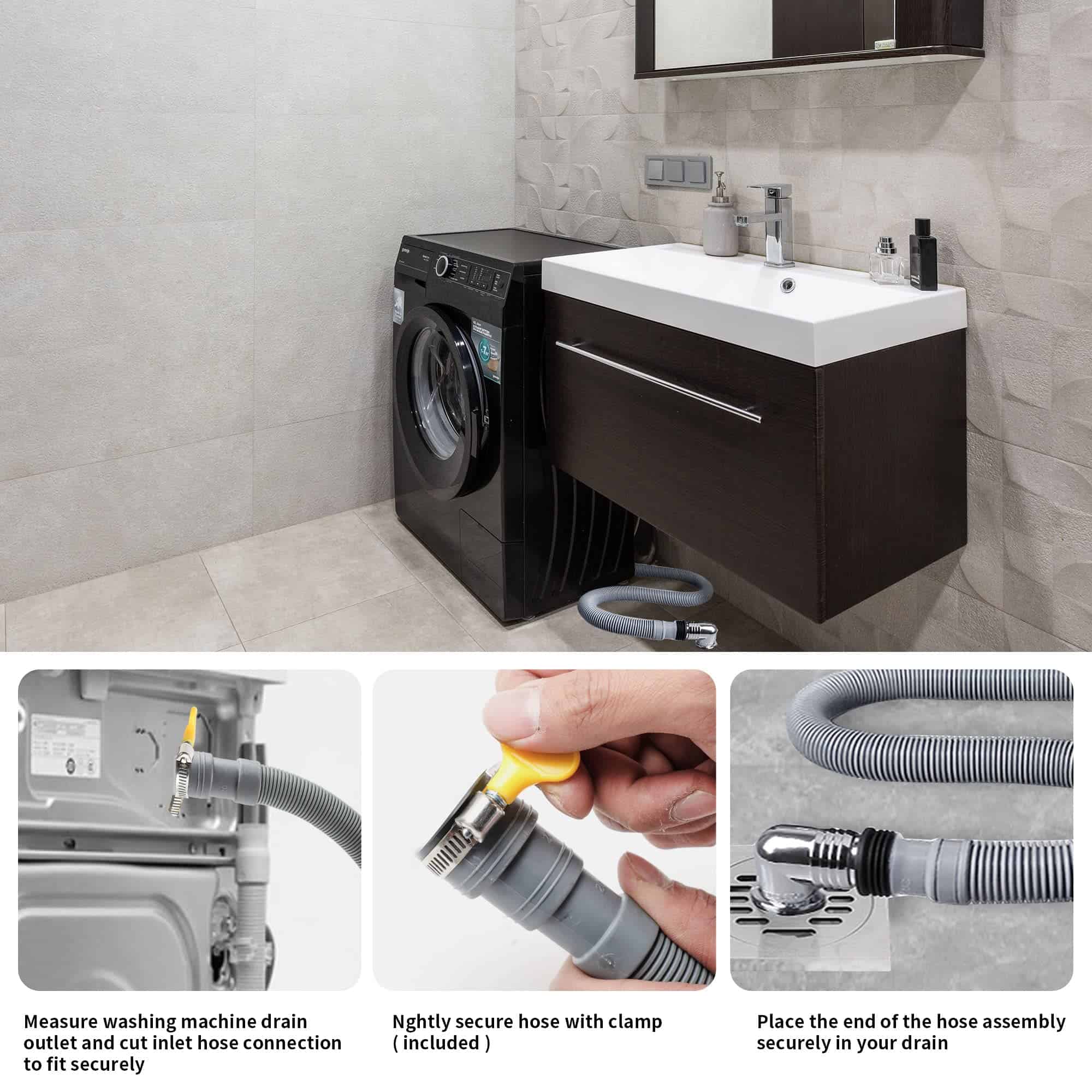 Manguera de desagüe para lavadora KEJJNYER, 10 pies - Imagen 8