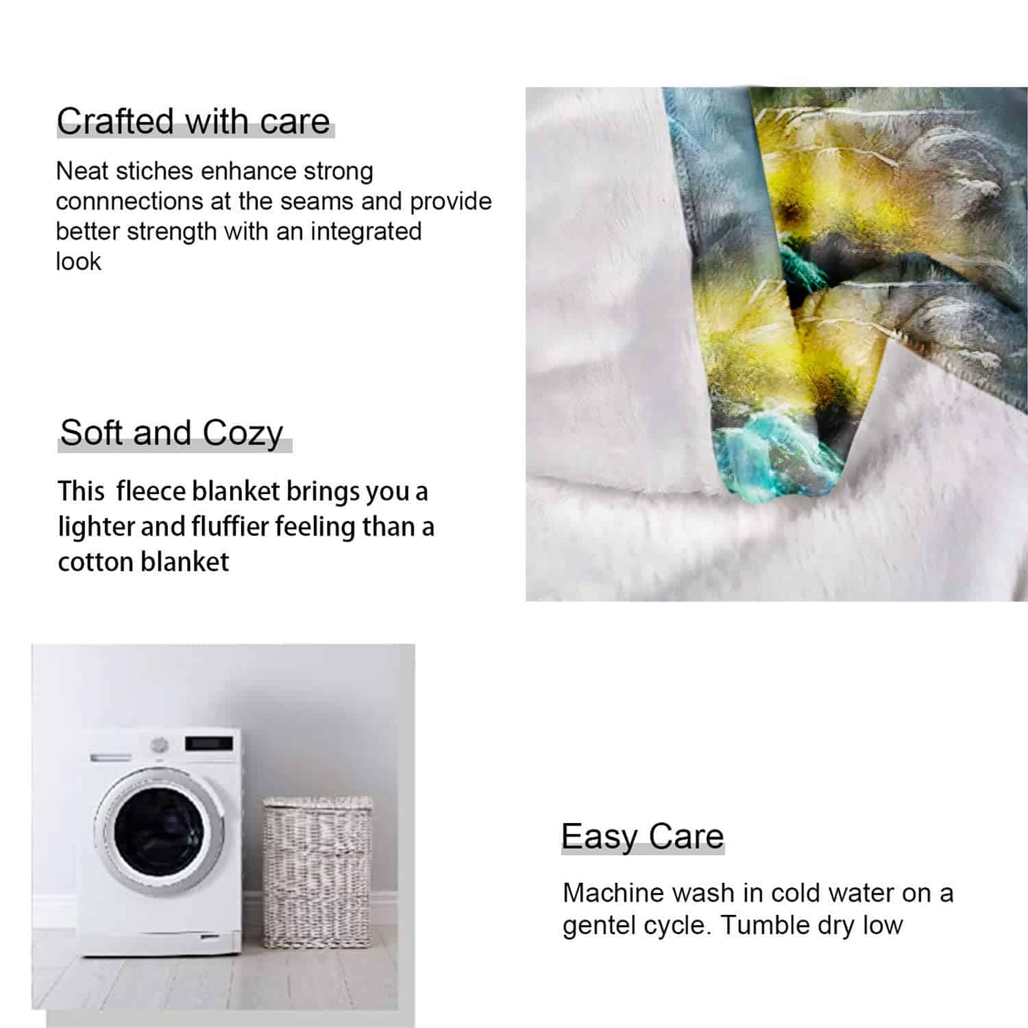 Manta HommomH 50"x60" Suave y Esponjosa de Felpa para Sofá - Imagen 6