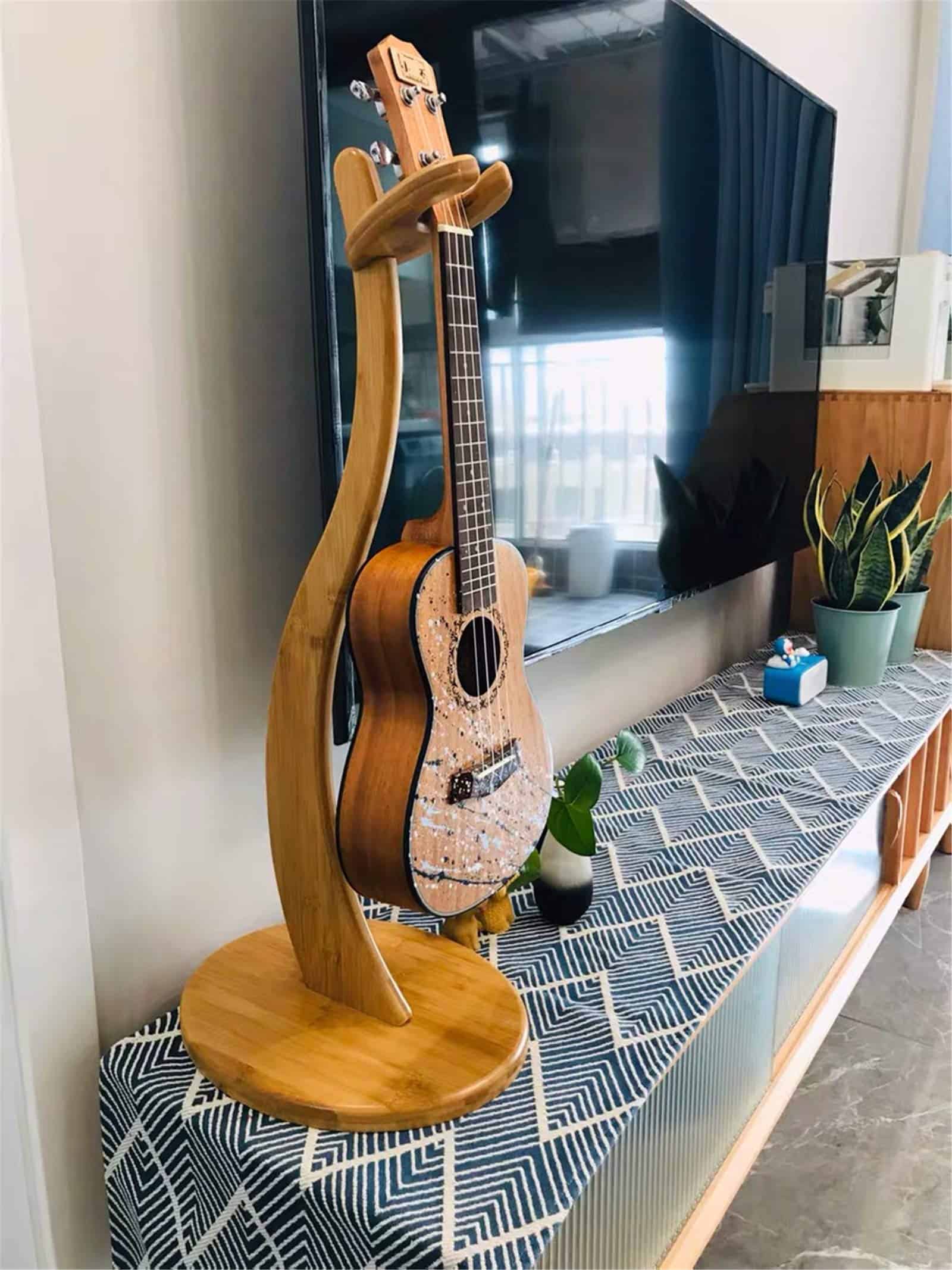 Soporte para Ukulele Miwayer - Hecho a mano de bambú real, - Imagen 9