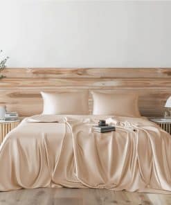 Juego de Sábanas de Satín Candoury, 4 Piezas, Tamaño King,